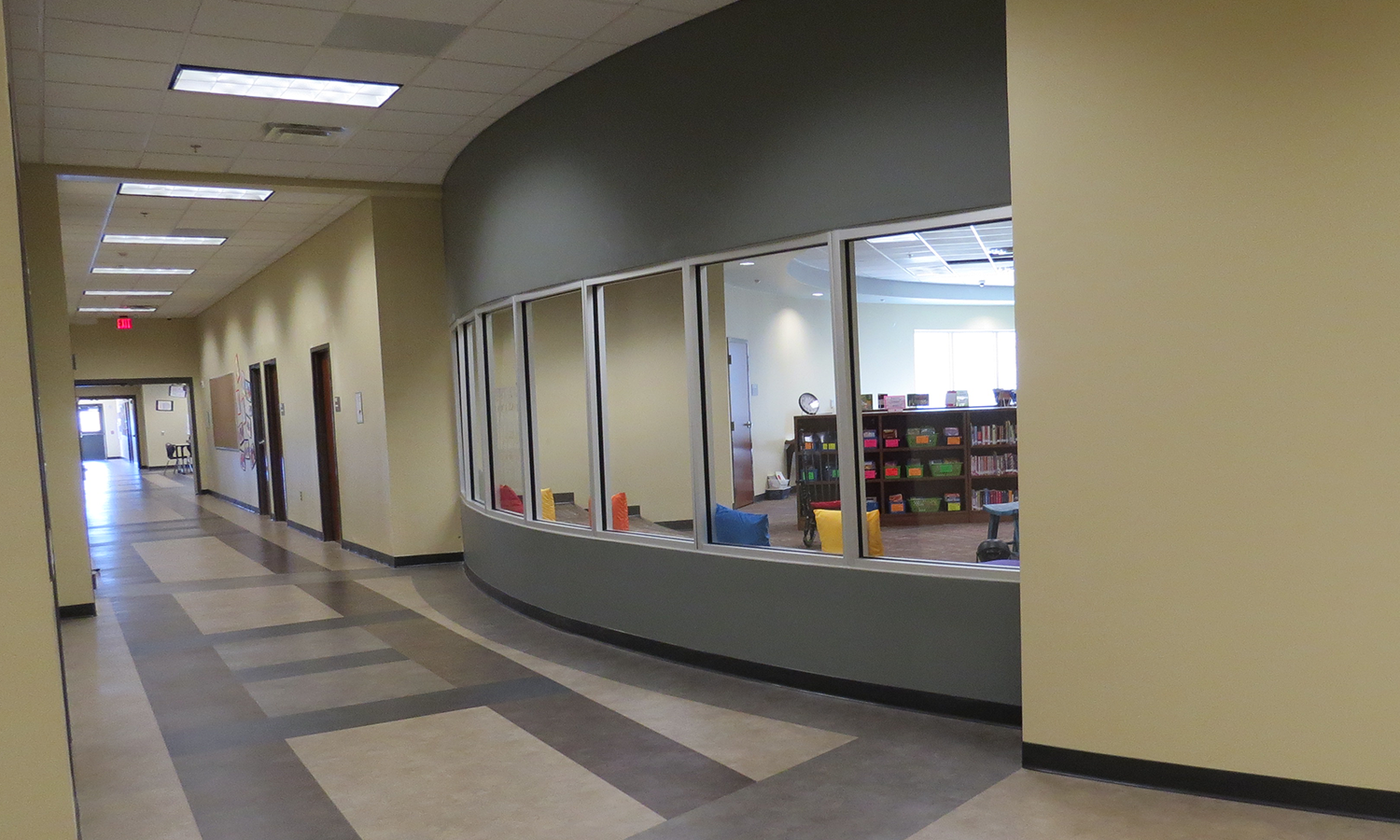 Hallway with Window to Library